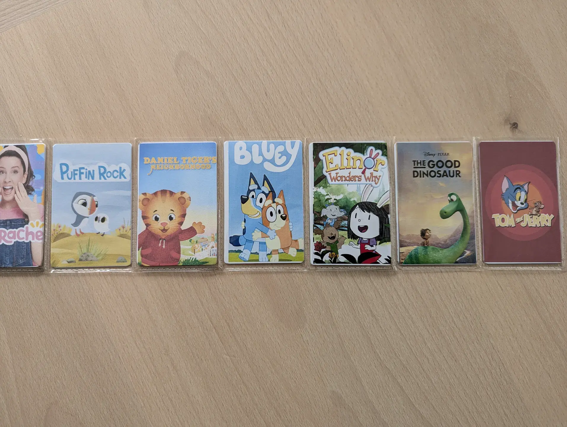 The cards with the printed stickers